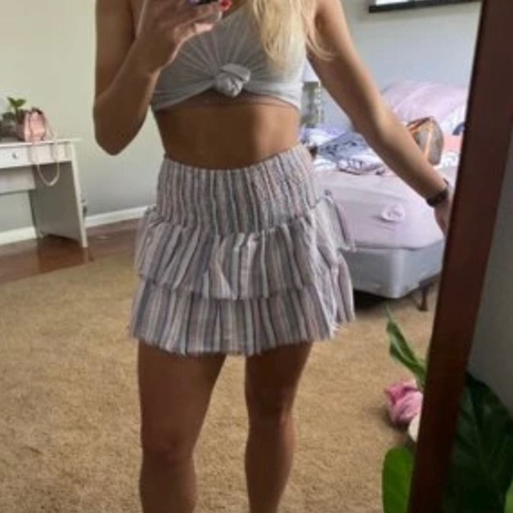 shein striped skirt
